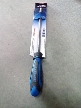 Напильник трёхгранный 200 мм, двухкомпонентная рукоятка // БАРС (15842)