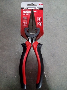 Длинногубцы Black Nickel, 200 мм, прямые, двухкомпонентные рукоятки (17162)