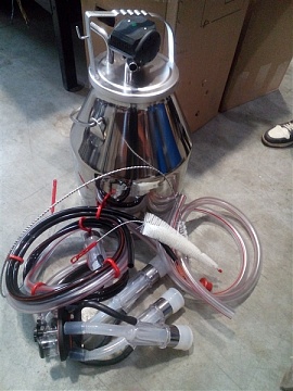 Ведро доильное 30л с аппаратурой  "Melasty" 1PS (нерж. бак/силикон) (Турция)