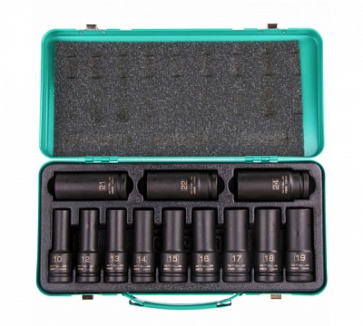 Набор головок ударных торц..удлинен. 10-24мм 6- гран. 1/2 (13998)