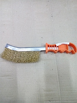 Щетка металлическая 1-рядная, пластик. рукоятка (748505)